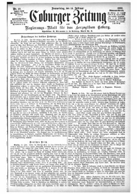 Coburger Zeitung Donnerstag 16. Februar 1888