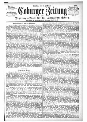 Coburger Zeitung Freitag 17. Februar 1888