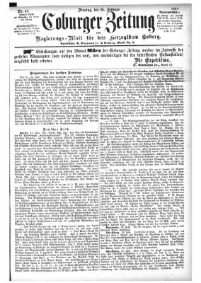 Coburger Zeitung Dienstag 28. Februar 1888