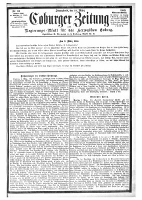 Coburger Zeitung Samstag 10. März 1888