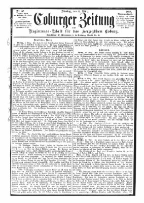 Coburger Zeitung Dienstag 13. März 1888