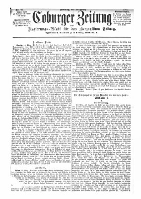 Coburger Zeitung Montag 19. März 1888