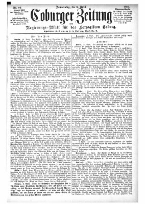 Coburger Zeitung Donnerstag 5. April 1888