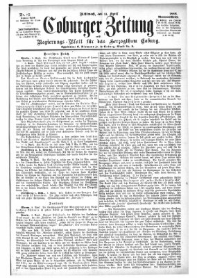 Coburger Zeitung Mittwoch 11. April 1888