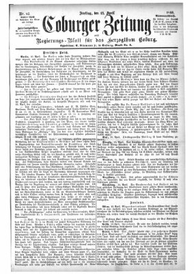 Coburger Zeitung Freitag 13. April 1888