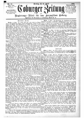 Coburger Zeitung Montag 16. April 1888