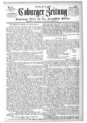 Coburger Zeitung Freitag 20. April 1888