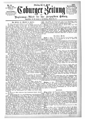 Coburger Zeitung Dienstag 24. April 1888