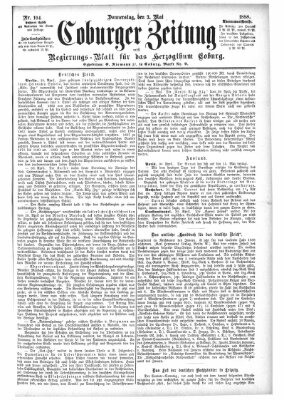 Coburger Zeitung Donnerstag 3. Mai 1888