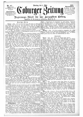 Coburger Zeitung Montag 7. Mai 1888