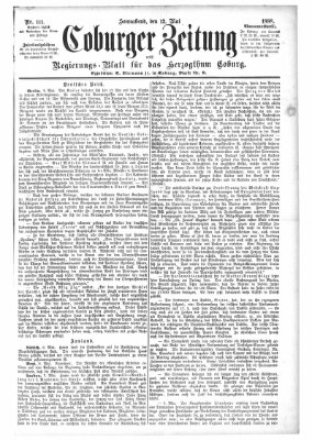 Coburger Zeitung Samstag 12. Mai 1888