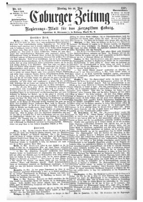 Coburger Zeitung Montag 14. Mai 1888