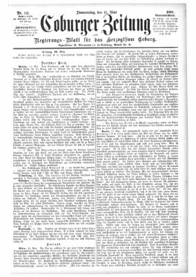 Coburger Zeitung Donnerstag 17. Mai 1888