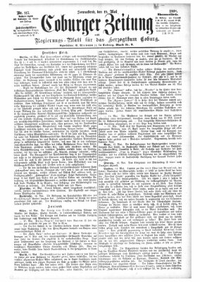 Coburger Zeitung Samstag 19. Mai 1888