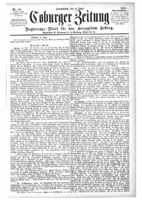 Coburger Zeitung Samstag 2. Juni 1888