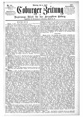 Coburger Zeitung Montag 4. Juni 1888