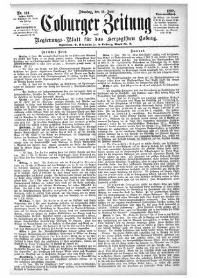 Coburger Zeitung Dienstag 12. Juni 1888