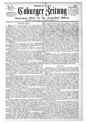 Coburger Zeitung Mittwoch 13. Juni 1888