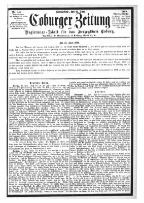 Coburger Zeitung Samstag 16. Juni 1888