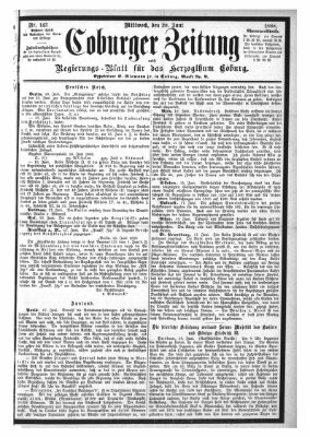 Coburger Zeitung Mittwoch 20. Juni 1888