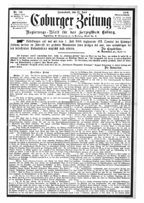 Coburger Zeitung Samstag 23. Juni 1888