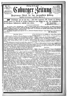 Coburger Zeitung Dienstag 26. Juni 1888