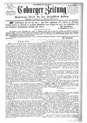 Coburger Zeitung Samstag 30. Juni 1888