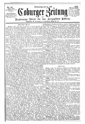 Coburger Zeitung Donnerstag 12. Juli 1888