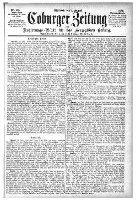 Coburger Zeitung Mittwoch 1. August 1888