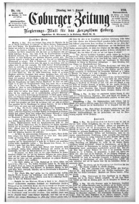 Coburger Zeitung Dienstag 7. August 1888