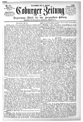 Coburger Zeitung Samstag 11. August 1888
