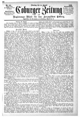 Coburger Zeitung Dienstag 14. August 1888