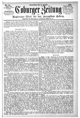 Coburger Zeitung Samstag 18. August 1888