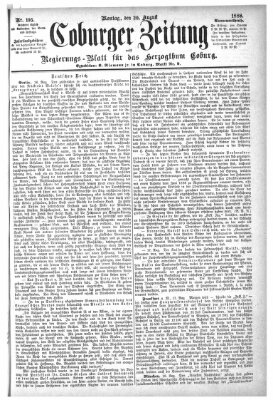 Coburger Zeitung Montag 20. August 1888