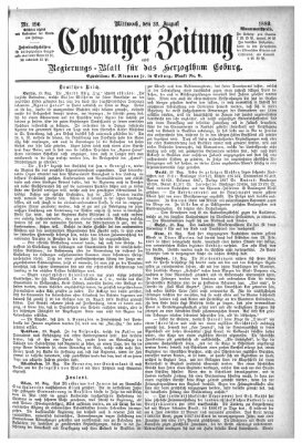 Coburger Zeitung Mittwoch 22. August 1888