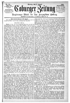 Coburger Zeitung Montag 27. August 1888