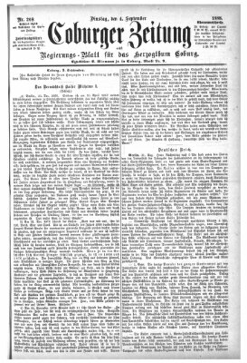 Coburger Zeitung Dienstag 4. September 1888