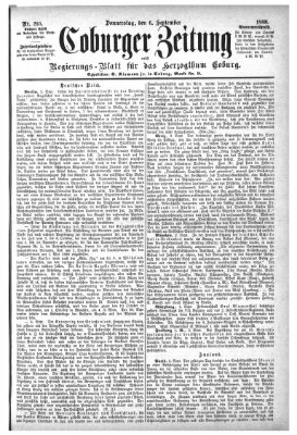 Coburger Zeitung Donnerstag 6. September 1888