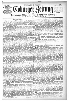 Coburger Zeitung Dienstag 11. September 1888