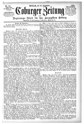 Coburger Zeitung Mittwoch 12. September 1888