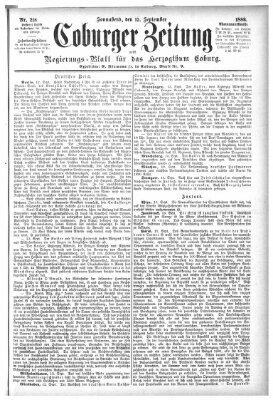 Coburger Zeitung Samstag 15. September 1888