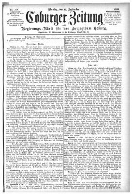 Coburger Zeitung Montag 17. September 1888