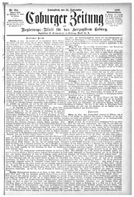 Coburger Zeitung Samstag 22. September 1888