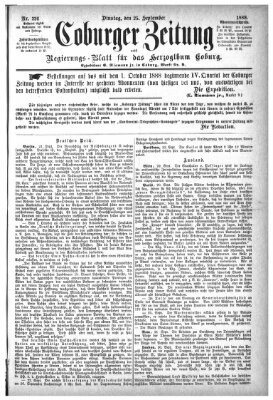 Coburger Zeitung Dienstag 25. September 1888