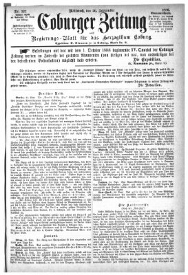 Coburger Zeitung Mittwoch 26. September 1888