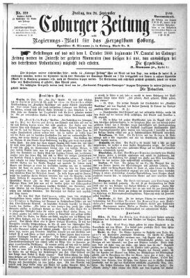 Coburger Zeitung Freitag 28. September 1888