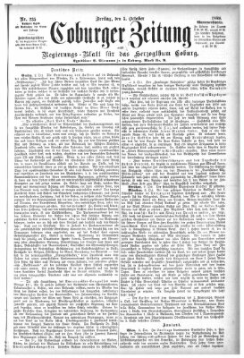 Coburger Zeitung Freitag 5. Oktober 1888