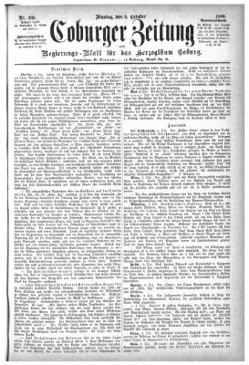 Coburger Zeitung Dienstag 9. Oktober 1888