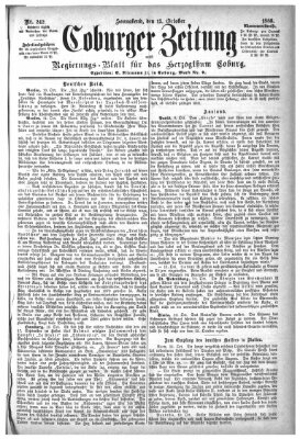 Coburger Zeitung Samstag 13. Oktober 1888