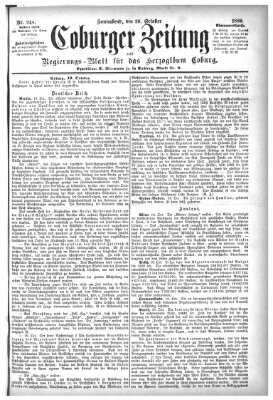 Coburger Zeitung Samstag 20. Oktober 1888